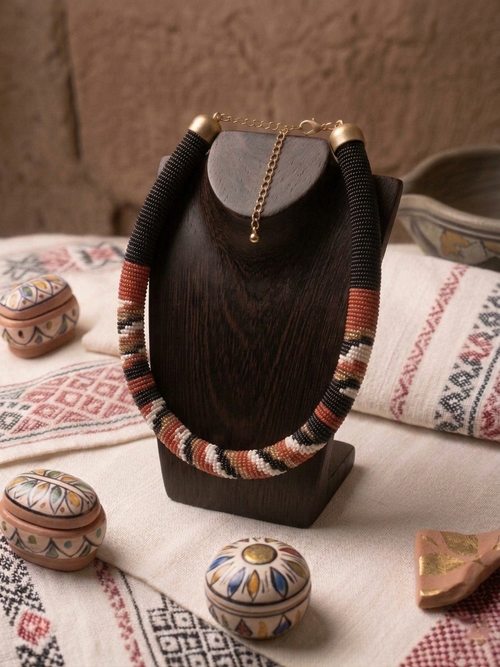 Abstract Beads Choker Necklace