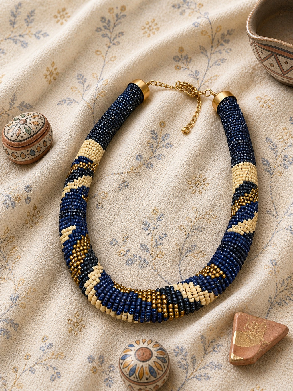 Abstract Beads Choker Necklace