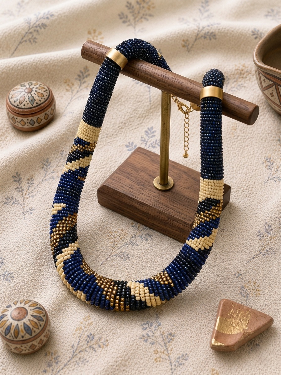 Abstract Beads Choker Necklace