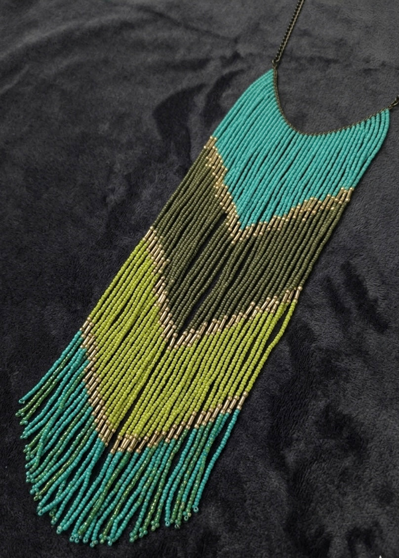 Beads Waterfall Tassel Necklace