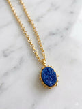 Ocean Blue Druzy Necklace