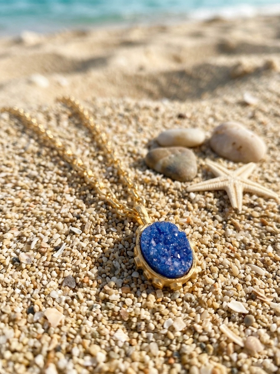 Ocean Blue Druzy Necklace