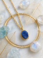 Ocean Blue Druzy Necklace