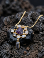 Bohemian Garnet Mosaic Necklace