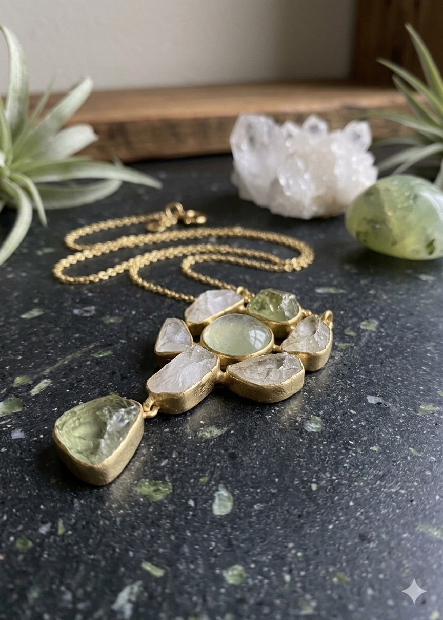 Multi-Gemstone Cluster Necklace