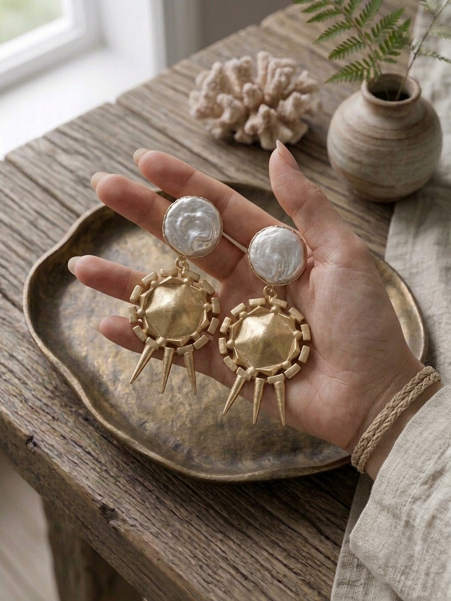 Sunburst Spike Baroque Earrings