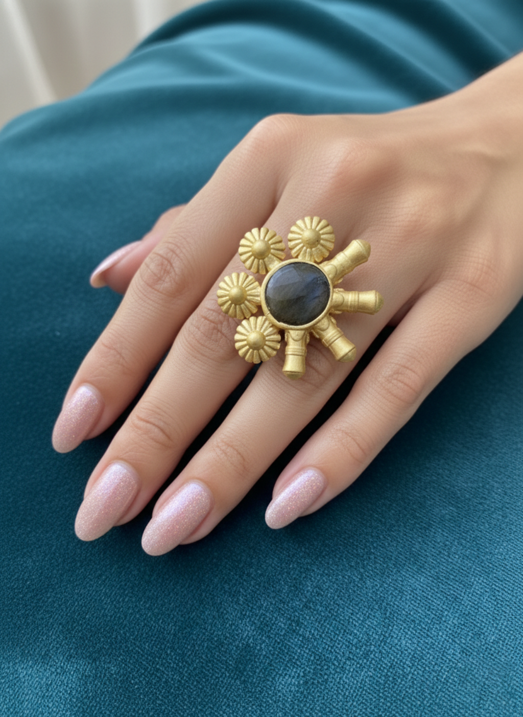 Labradorite Sunburst Ring