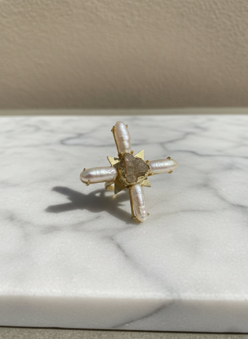 Pearl Cross Ring