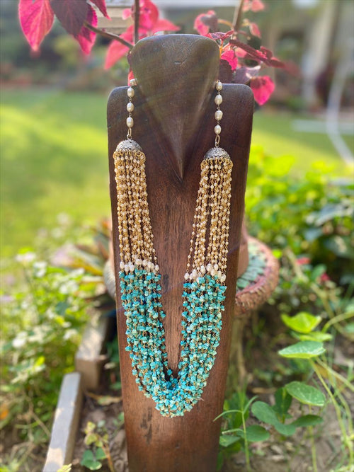 Beaded Layered Cascade Necklace