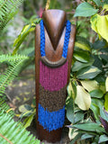 Braided Cord Fringe Beaded Necklace