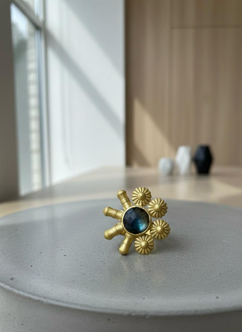 Labradorite Sunburst Ring
