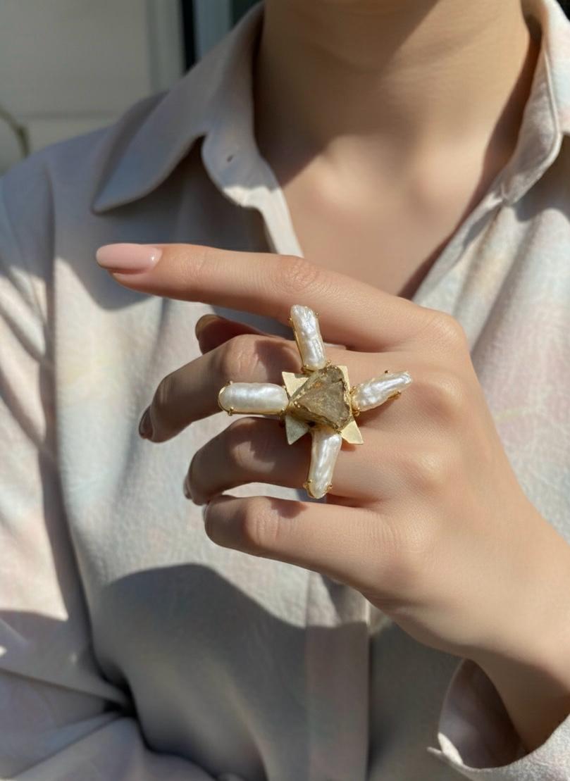 Pearl Cross Ring