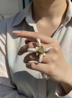 Pearl Cross Ring