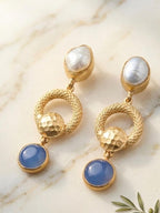 Blue Chalcedony Statement Earrings