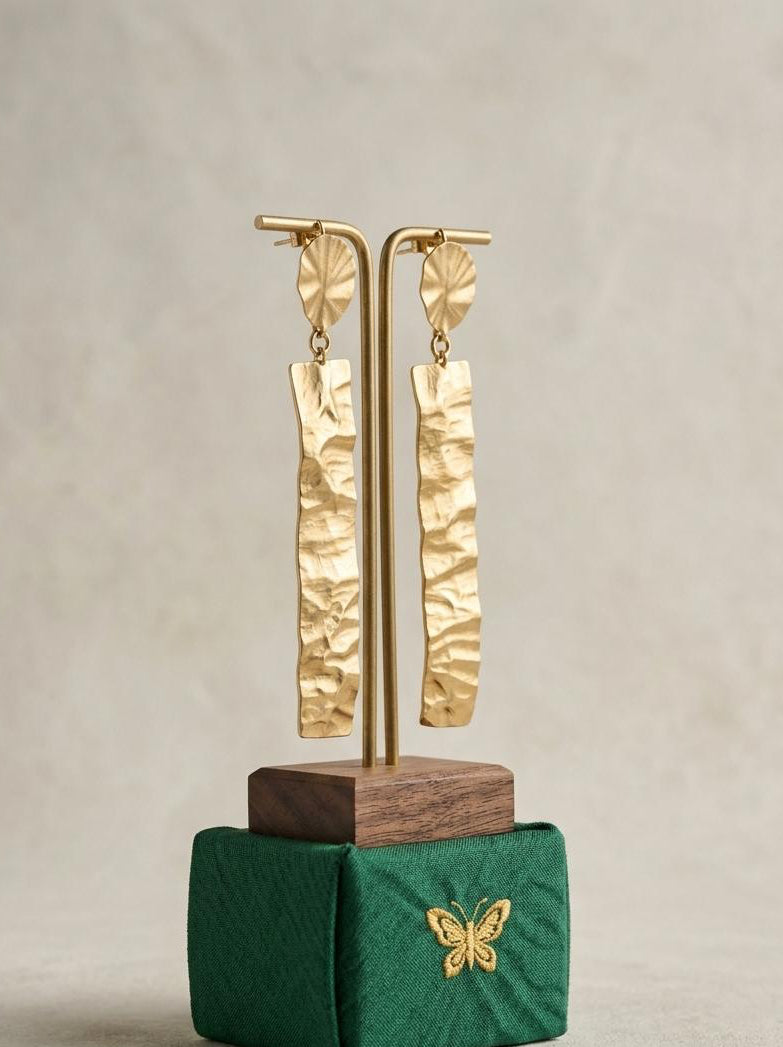 Sculpted Gold Leaf Earrings