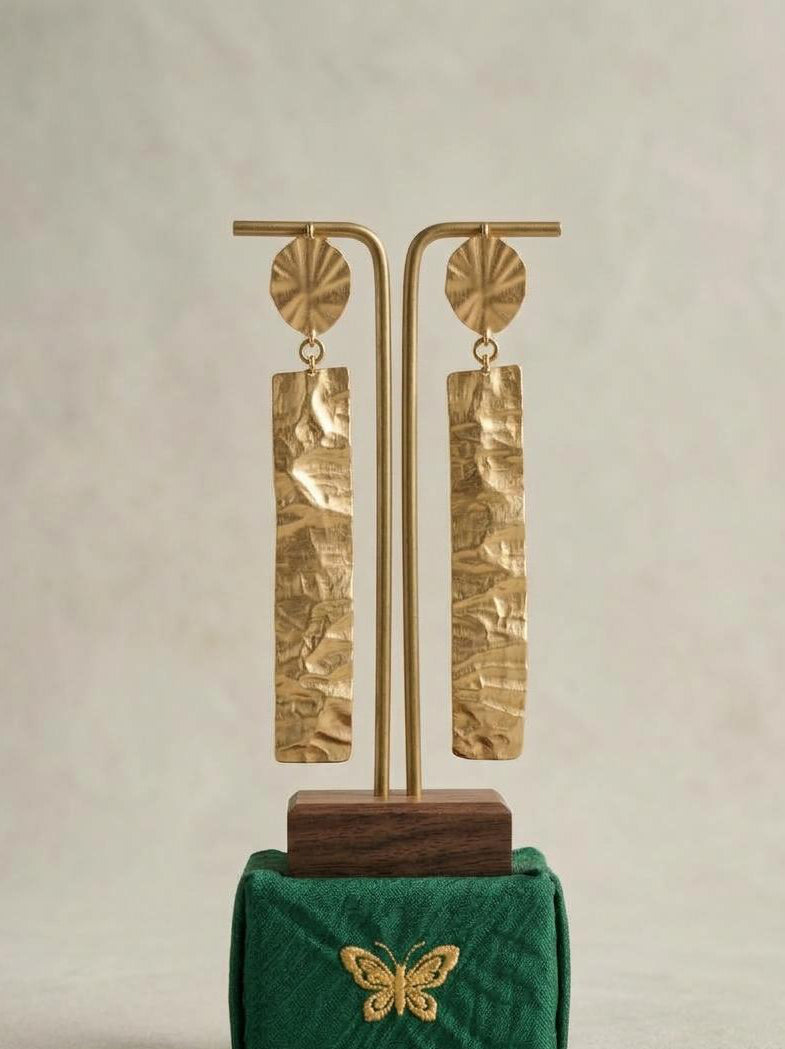 Sculpted Gold Leaf Earrings