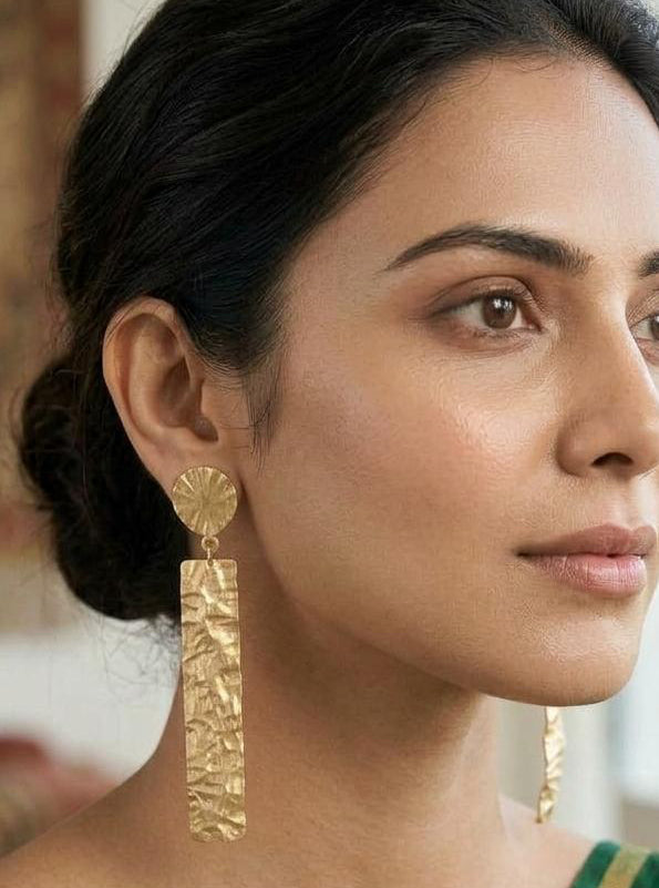 Sculpted Gold Leaf Earrings