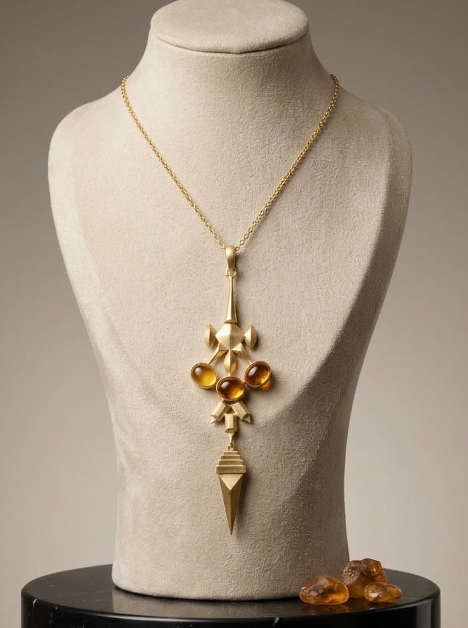 Sculptural Gold Pendant Necklace